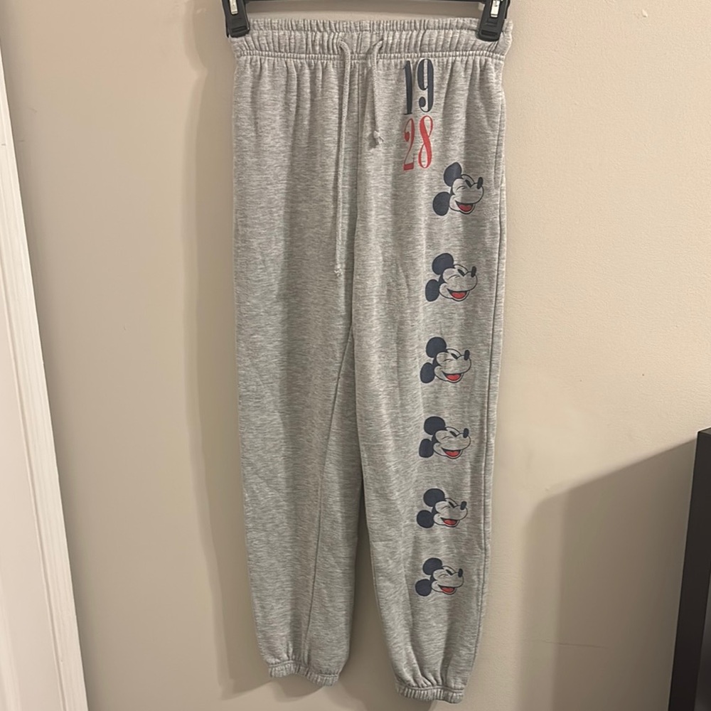 Disney Gray Sweatpants with Mickey Mouse Design